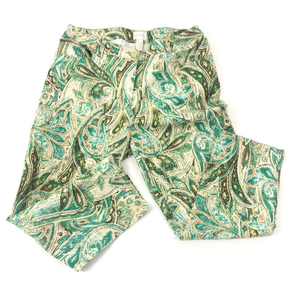 Chico's Skimmer Pants Paisley Ankle Crop